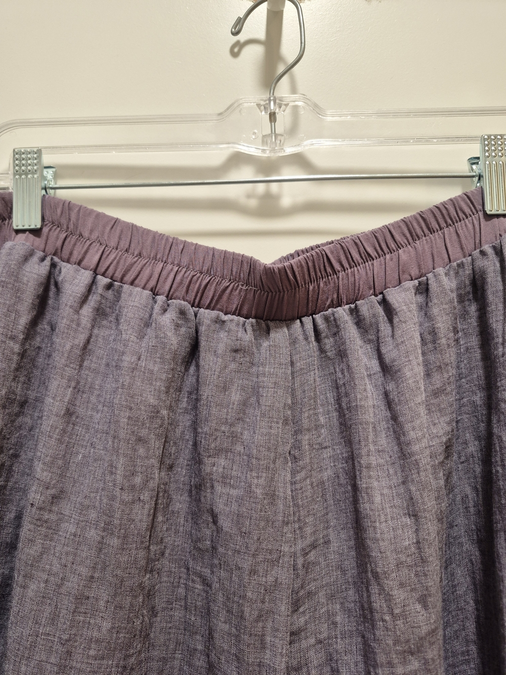 Women's Wide Leg Layer Capris Palazzo Elastic Waist Trousers - Picture 6 of 9